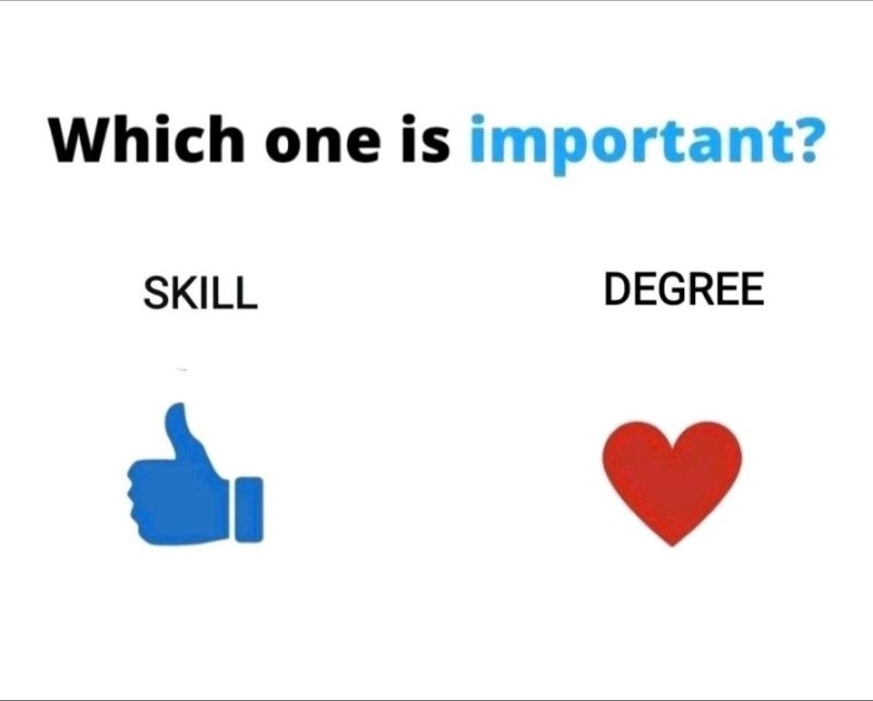 jcniyomugabo's tweet photo. Degree or Skill? https://t.co/n9cKq0IZUL