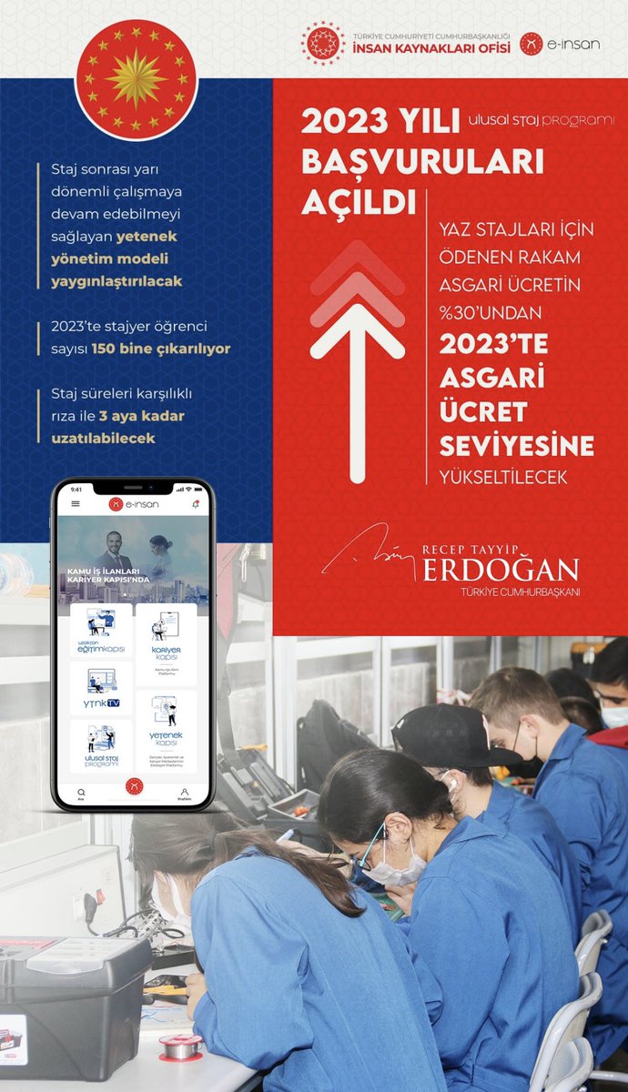 Gençlerimizi kamu kurumları ve özel sektör kuruluşları ile buluşturan Ulusal Staj Programı’nın 2023 yılı başvuruları başlamıştır. 

Başvuru Adresi: kariyerkapisi.cbiko.gov.tr @bartinedu <a href="/Sevim_Celik67/">Prof. Dr. Sevim Çelik</a> <a href="/uzun_orhan/">ORHAN UZUN</a> @tccbiko <a href="/ulusalstajprg/">Ulusal Staj Programı</a>