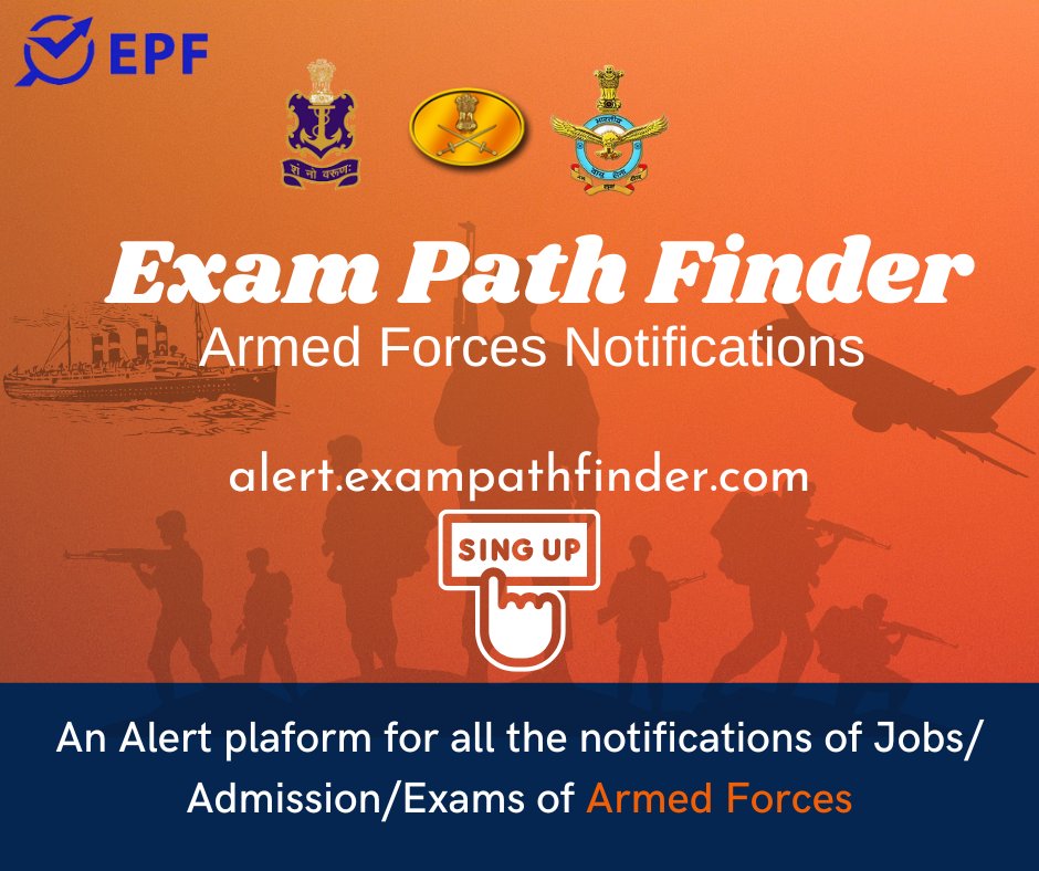 ExamPathFinder's tweet photo. Get quick updates of all #ArmedForces job at #alertexampathfinder

Visit:  https://t.co/QG9pJDcZPI

#indianairforce
#IndianArmy
#airforce_joining_do
#NO_EXAM_NO_VOTE https://t.co/FTZDiwyk5t