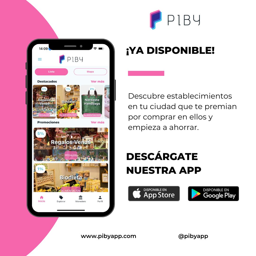pibyapp's tweet photo. ¡Ya disponible! 🚀📱

Busca la app de Piby en la tienda de aplicaciones de tu móvil y empieza a ahorrar comprando en establecimientos cercanos que te premian por comprar en ellos.🛍️🛒

https://t.co/fbLUjadnd3 

#gijón #aviles #comerciogijon #comercioaviles #comercioasturias https://t.co/W9zfESqTlu