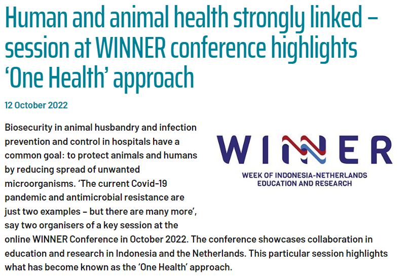 Our @COINCIDE colleagues will be presenting at the #WINNER conference which showcases collaboration in education and research in Indonesia and the Netherlands. This session highlights what has become known as the ‘One Health' approach. 

Register below👇
shorturl.at/gpqR6