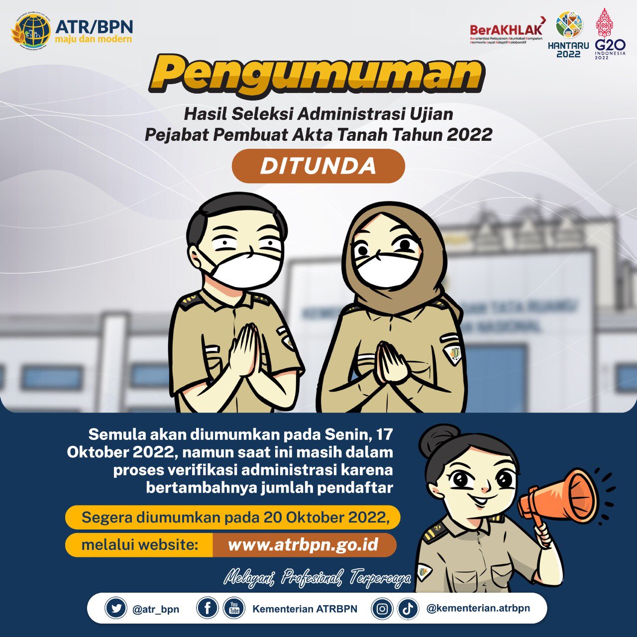 Kementerian ATR/BPN on Twitter: "Halo #SobATRBPN, pengumuman hasil
