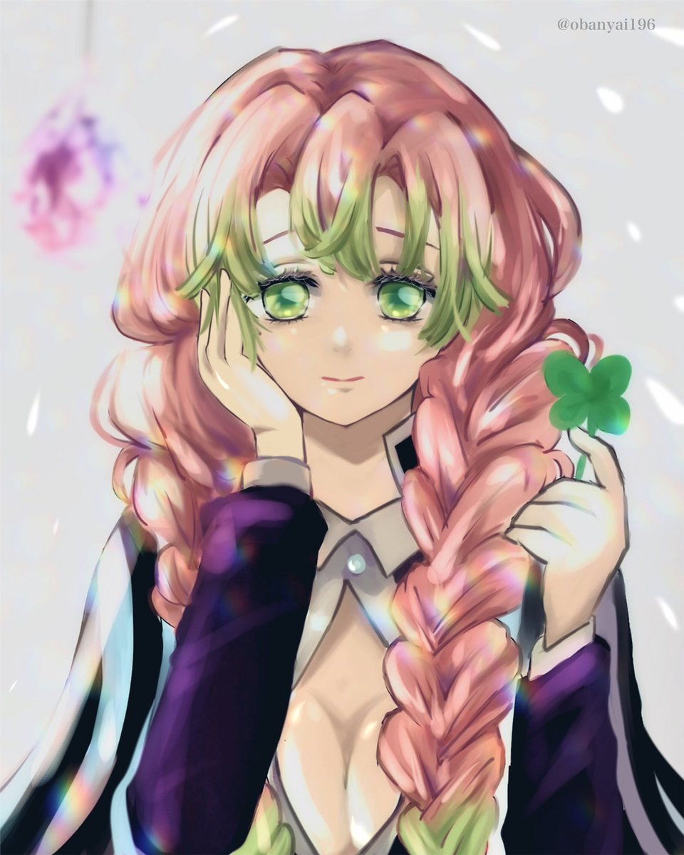 にゃいさんがTwitterに投稿した甘露寺蜜璃(鬼滅の刃)のイラスト。