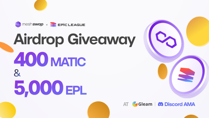 📢Meshswap News x @epicleagueteam The REWARD DISTRIBUTION of all events has been completed🥳 Meaningful Event Because 1⃣The Development of Meshswap & EPIC LEAGUE Ecosystem💪 2⃣The Influx of New Users🥰 See you soon💜 #poweredbyPolygon Winners List👇 docs.google.com/spreadsheets/d…