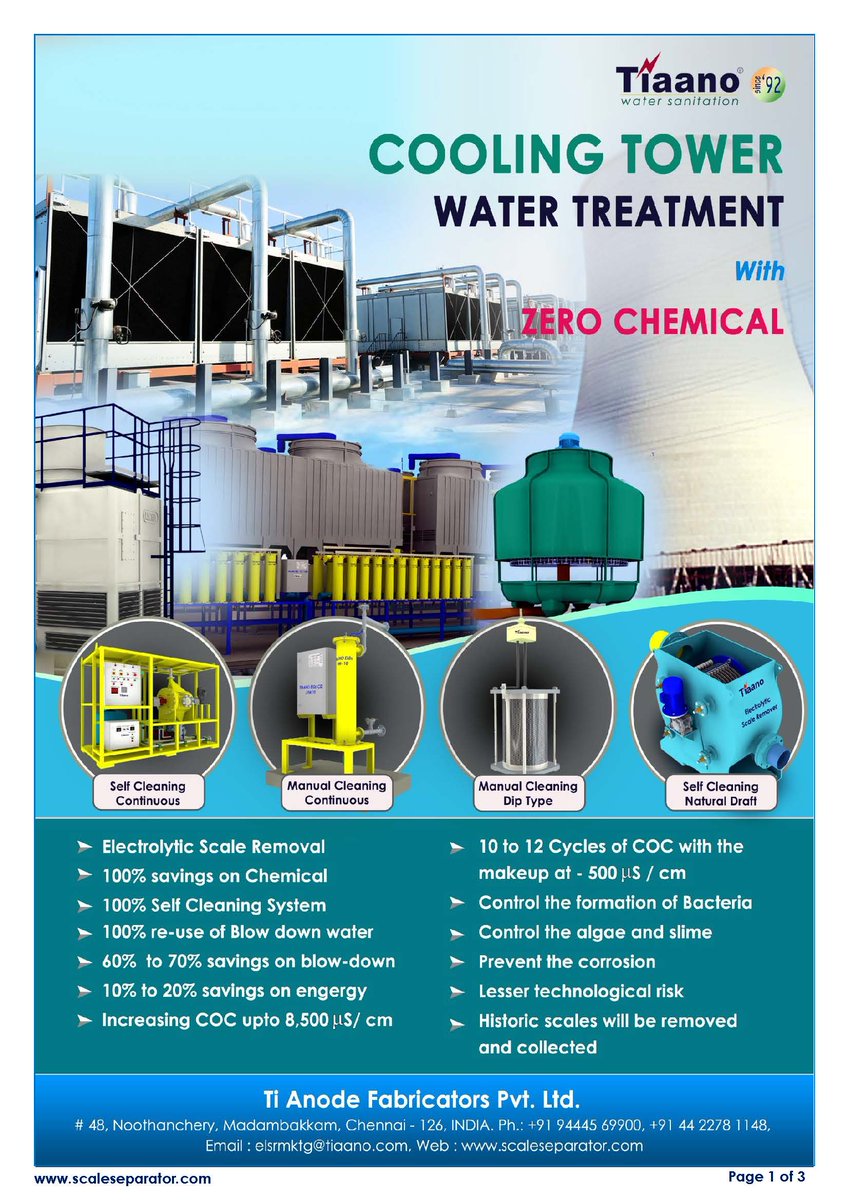 scale_seperator's tweet image. #tiaano #bowdown #chemicalfree #scaleremover #WaterTreatment 
For further details our web site scaleseparator.com can be referred. Please your enquiry through – 8838982037, elsrmktg@tiaano.com
