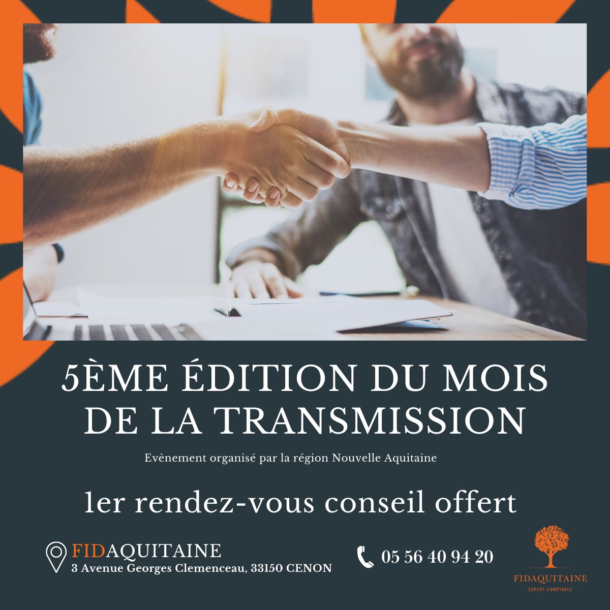 📅 Journée de lancement ! C'est partit pour la 5ᵉ édition du mois de la transmission et de la reprise, organisé par la Région <a href="/NvelleAquitaine/">Nouvelle-Aquitaine</a> , la <a href="/CCINleAquitaine/">CCI Nouvelle-Aquitaine</a> et la <a href="/CMAdelaVienne/">CMA Vienne - Nouvelle-Aquitaine</a> /Nouvelle Aquitaine.
Pour l'occasion, profitez d'un RDV avec nous pour étudier votre projet🚀