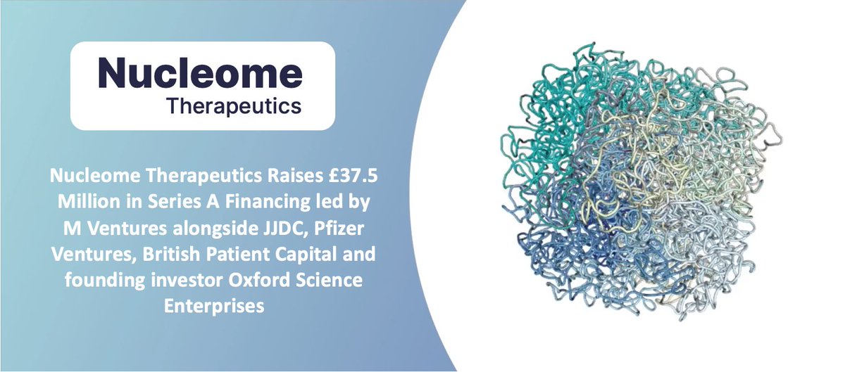 We are thrilled to announce that we have raised £37.5 million in an oversubscribed Series A financing. The funds will be used to advance our autoimmune disease programmes, fuel expansion of our dark genome atlas and further develop our pioneering platform. nucleome.com/news-publicati…