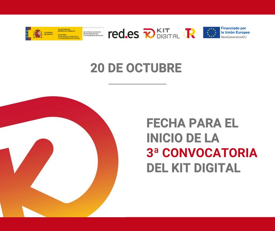 TandemMarketin's tweet photo. ¡Ya tenemos fecha definitiva para el inicio de la nueva convocatoria del Kit Digital! 🔝

Más info en nuestro blog 📝: https://t.co/u2pOffVwSC

#kitdigital #ayudadigital #marketingdigital #agentedigitalizador https://t.co/fzbmUQzcLQ
