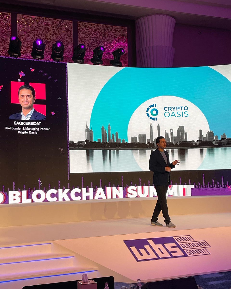 Live now at #WBSDubai 2022! A keynote by @SaqrEreiqat, Co-founder & Managing Partner, Crypto Oasis. If you’re at the event, tag us in your posts and get a chance to be featured on our social media. #WBSDubai #blockchaintechnology #wbs #Dubai #DubaiEvent #investorconnect