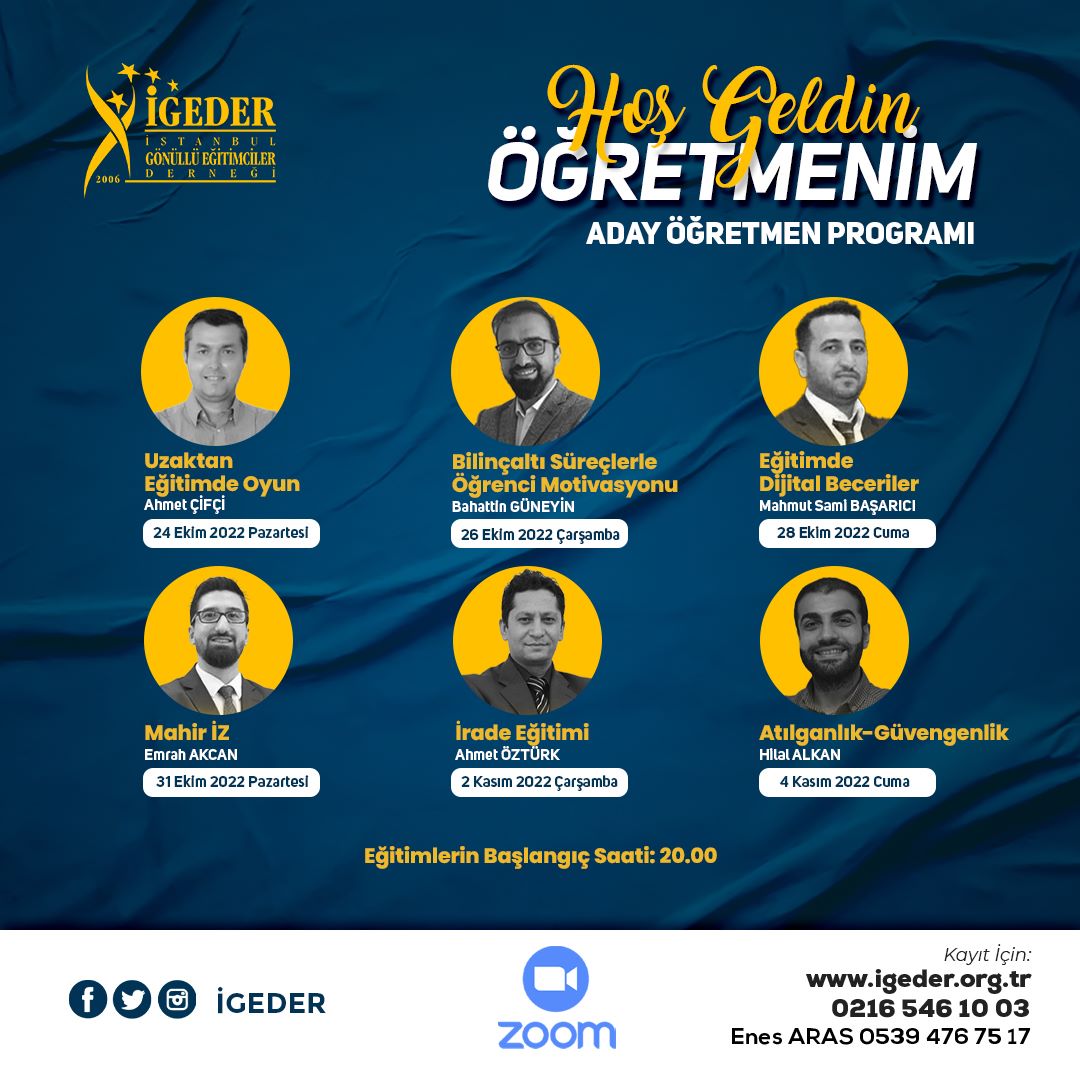igeder's tweet photo. Mesleğine yeni başlayan Öğretmenlerimize hoş geldin hediyesi olarak hazırladığımız “Hoş Geldin Öğretmenim Atölye Çalışmaları” başlıyor.

Kayıt: https://t.co/1LfbE95Skz

 #igedermegep #igeder #igederöğretmenakademi #geleceğinöğretmeni https://t.co/IFVkEj6QS5