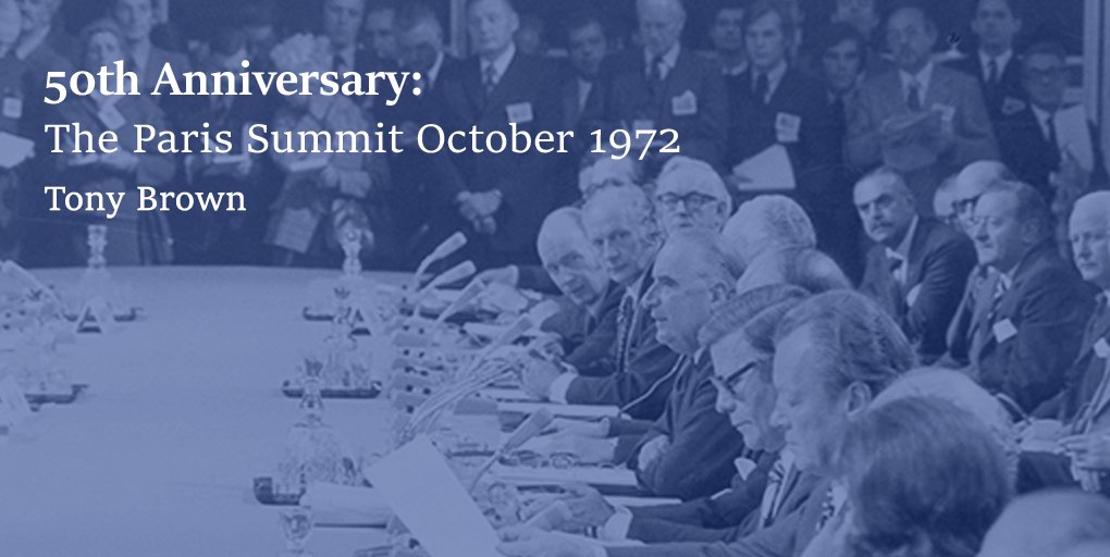 Today marks the 50th anniversary of the 1972 Paris October Summit - a moment of historic importance in the evolution of 🇮🇪’s engagement with the #EEC In his latest IIEA paper Tony Brown discusses this significant event in 🇮🇪-🇪🇺 relations 📘👉bit.ly/3TuFwi2
