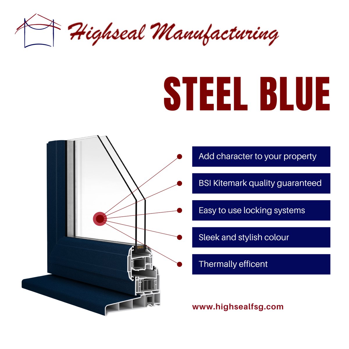 HighsealManufac's tweet photo. This weeks Window Wednesday is featuring our stunning Steel Blue colour. Add character and make your property stand out from others on the street with this unique colour way.

Find the perfect colour for your property, give us a call on 01724 859326 for a non-obligatory quote. https://t.co/uTQZ0GiF1h