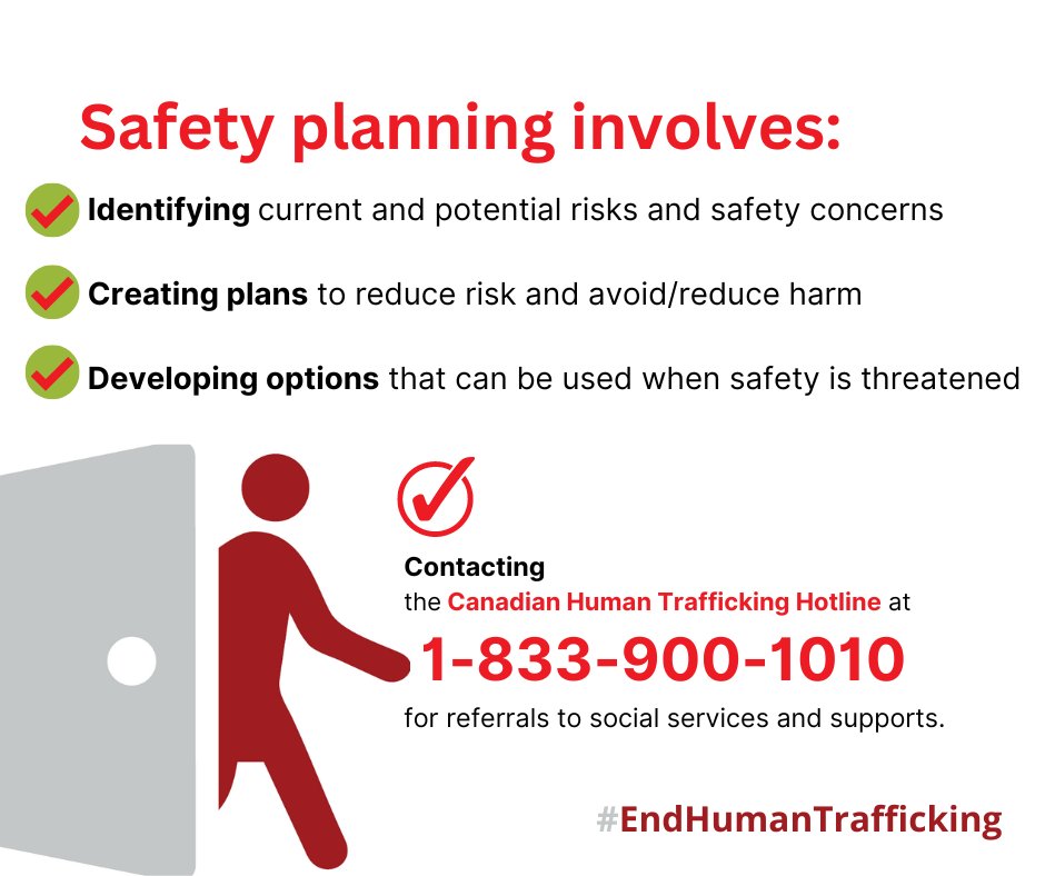 Making a decision to leave a #HumanTrafficking situation can be hard and scary. A victim-driven and victim-centered safety plan can help keep victims/survivors safe. 
👉 loom.ly/vVHBEb8
#EndHumanTrafficking