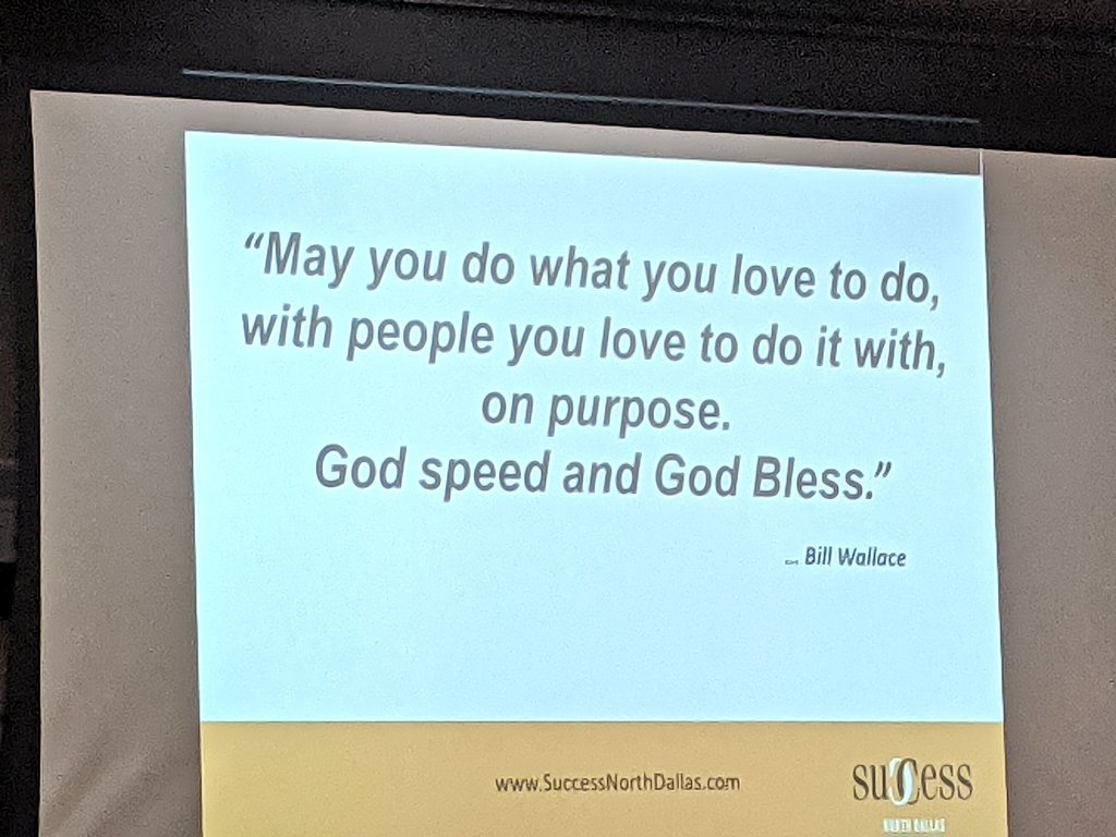 SuccessNorth's tweet photo. Best quote ever - by @billwallace1

@SuccessNorth
#SND
#BestNetworkinginDFW
#34years
#Networking
#mentorship
#connecting https://t.co/6duERO2Ik6