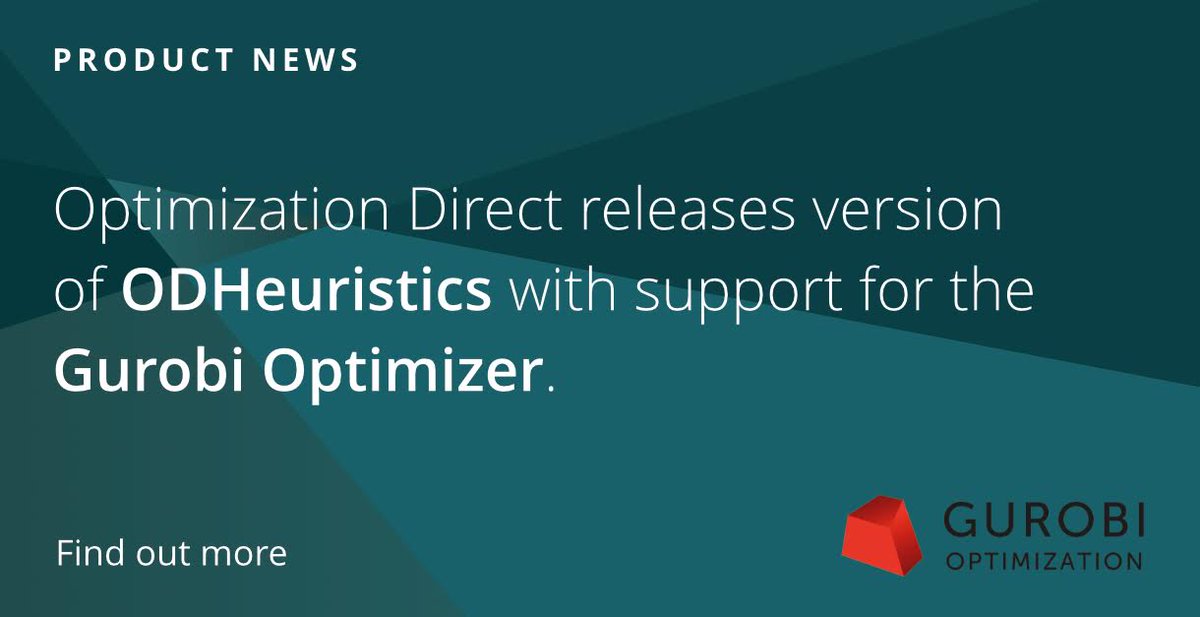 <a href="/OD_Inc/">Optimization Direct</a> releases version of #ODH with support of <a href="/gurobi/">Gurobi Optimization</a>  optimizer, Here are the results: 
optimizationdirect.com/optimization-d…