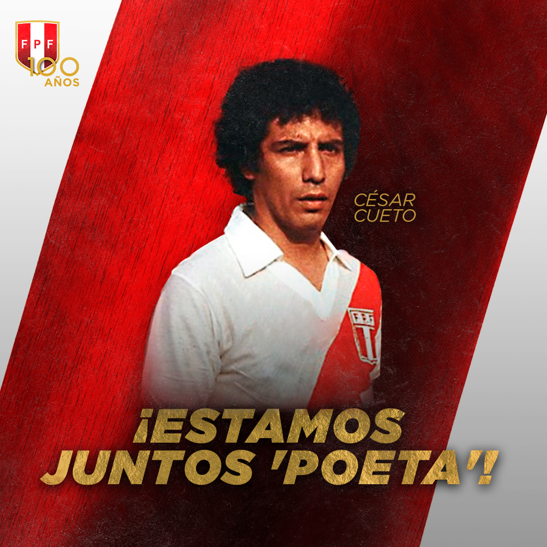 𝐂𝐎𝐍𝐓𝐈𝐆𝐎 '𝐏𝐎𝐄𝐓𝐀' ♥️ Nos unimos a los deseos de pronta recuperación de nuestra leyenda del fútbol peruano y embajador de @TuFPF, César Cueto. Mucha fuerza, maestro. #ArribaPerú 💪🏻