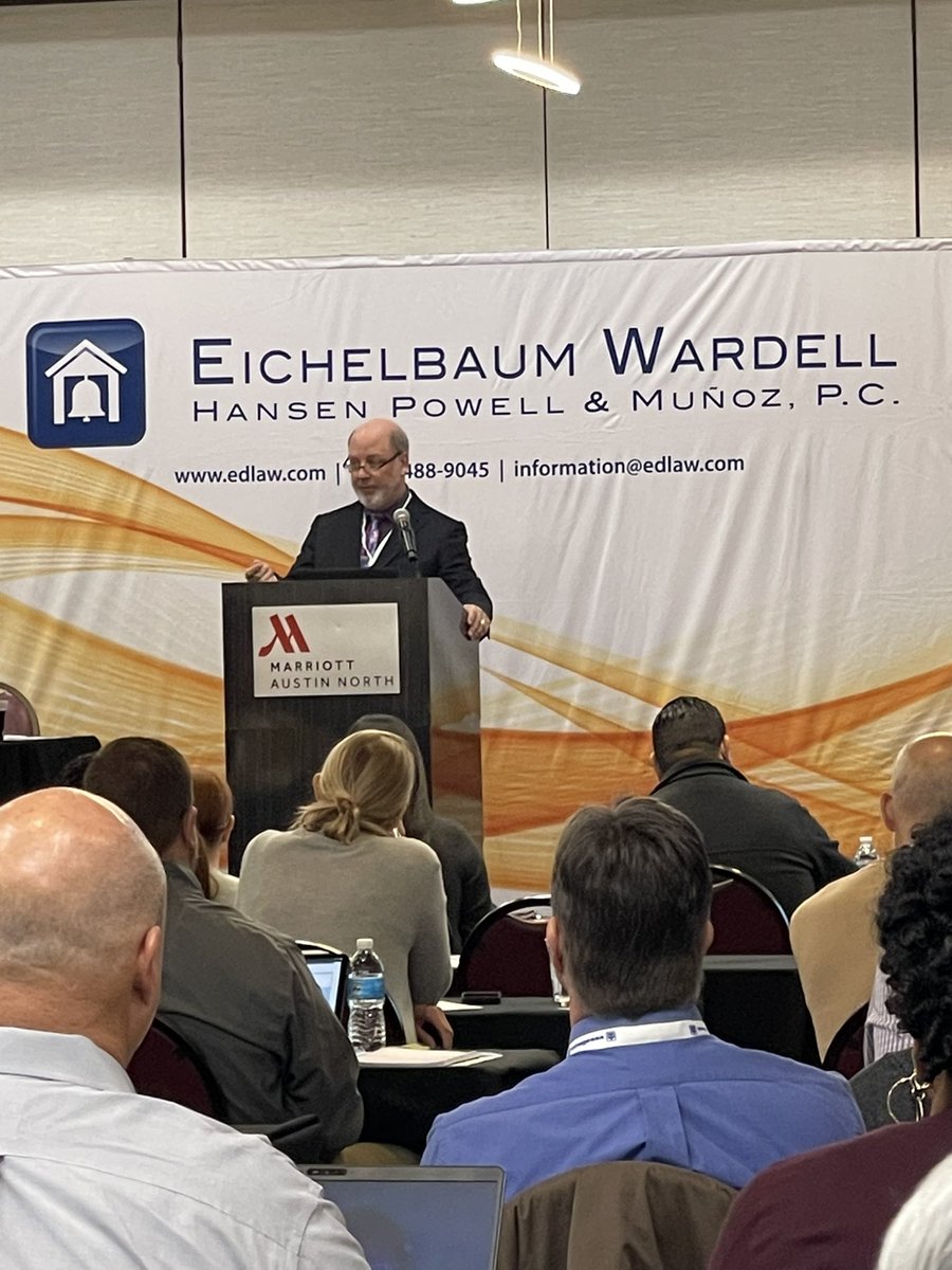TXTitleIXAdmin1's tweet photo. Good morning! To begin our Day 2 we have Dennis Eichelbaum giving his yearly Legal Update. #txed #titleix @EichelbmWardell https://t.co/LEvkTFJtzP