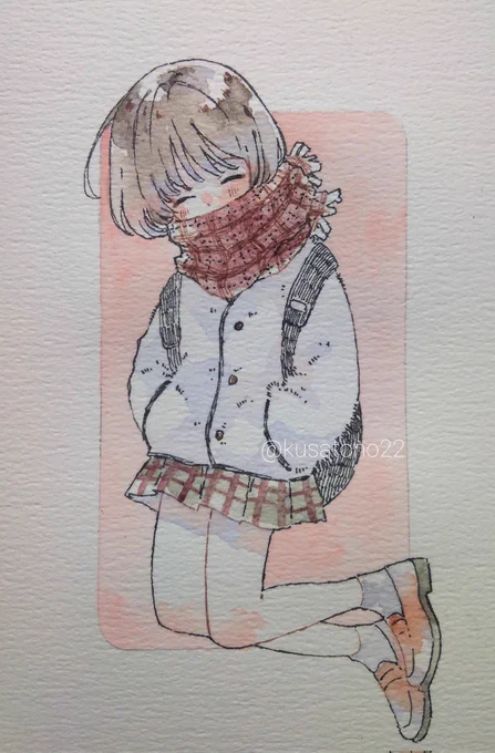 #あなたのぴんく色の作品を見せてくださいぴんく色の絵はあんまりないかな〜と思ってたのですが探してみたらありましたシェルピンクが使いやすくて好き! 
