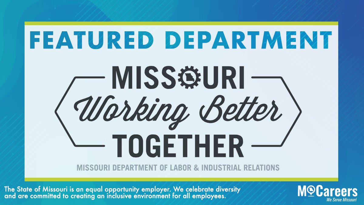 #FeaturedDepartment - Department of Labor and Industrial Relations promotes the economic vitality, safety, and fairness of Missouri businesses and workers. 
To learn more about what they have to offer and to apply, please go to: mocareers.mo.gov/hiretrue/mo/la… 

#WeServeMO #Unemployment