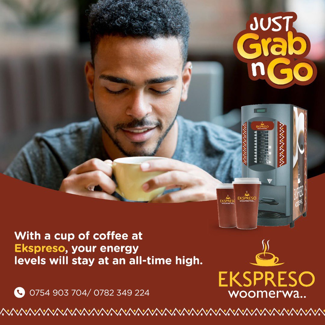 Ekspreso_W's tweet photo. Keep your energy levels high and achieve all your tasks, by simply enjoying a cup of instant coffee with 
@Ekspreso_W
 today!!

Contact: 0707 544 804/ 0775 572 915
Email: ekspreso.woomerwa@gmail.com

#Ekspreso #Woomerwa https://t.co/38IQaXme7d