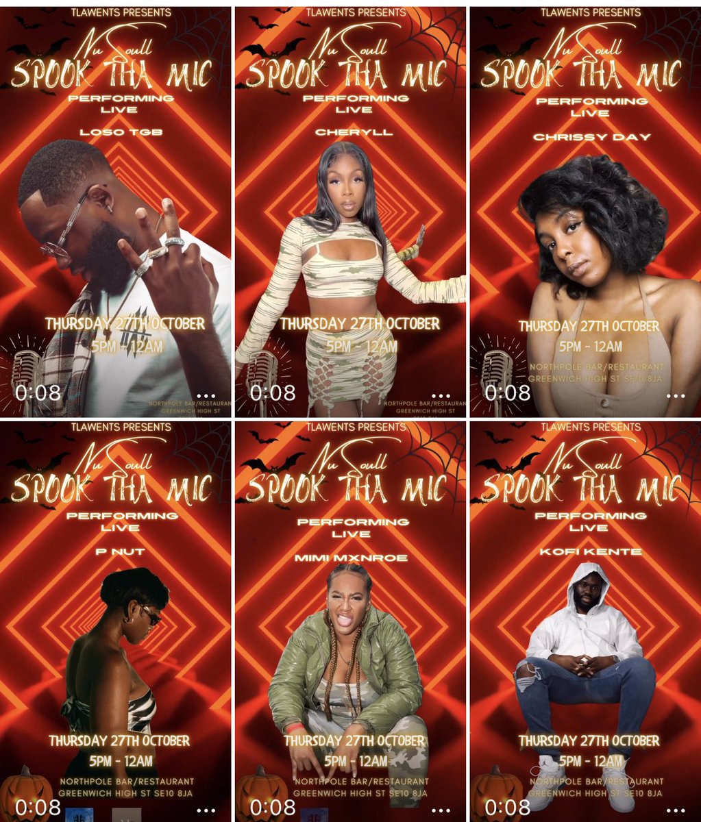 If you missed the first one here is your chance. Thursday 27th October 🎃👻
Halloween showcase/afterparty 
At Northpole Greenwich 5pm-12:30am 

LINK > eventbrite.com/e/spook-tha-mi…