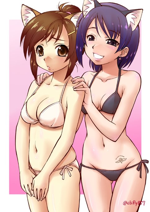 #女の子二人のイラストを貼る見た人もやる 