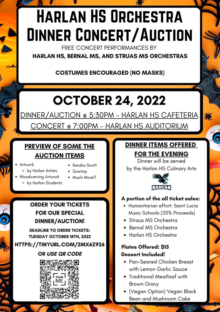 Pleas join us as we perform scary music for our concert on October 24th at 7pm in the Harlan HS Auditorium.