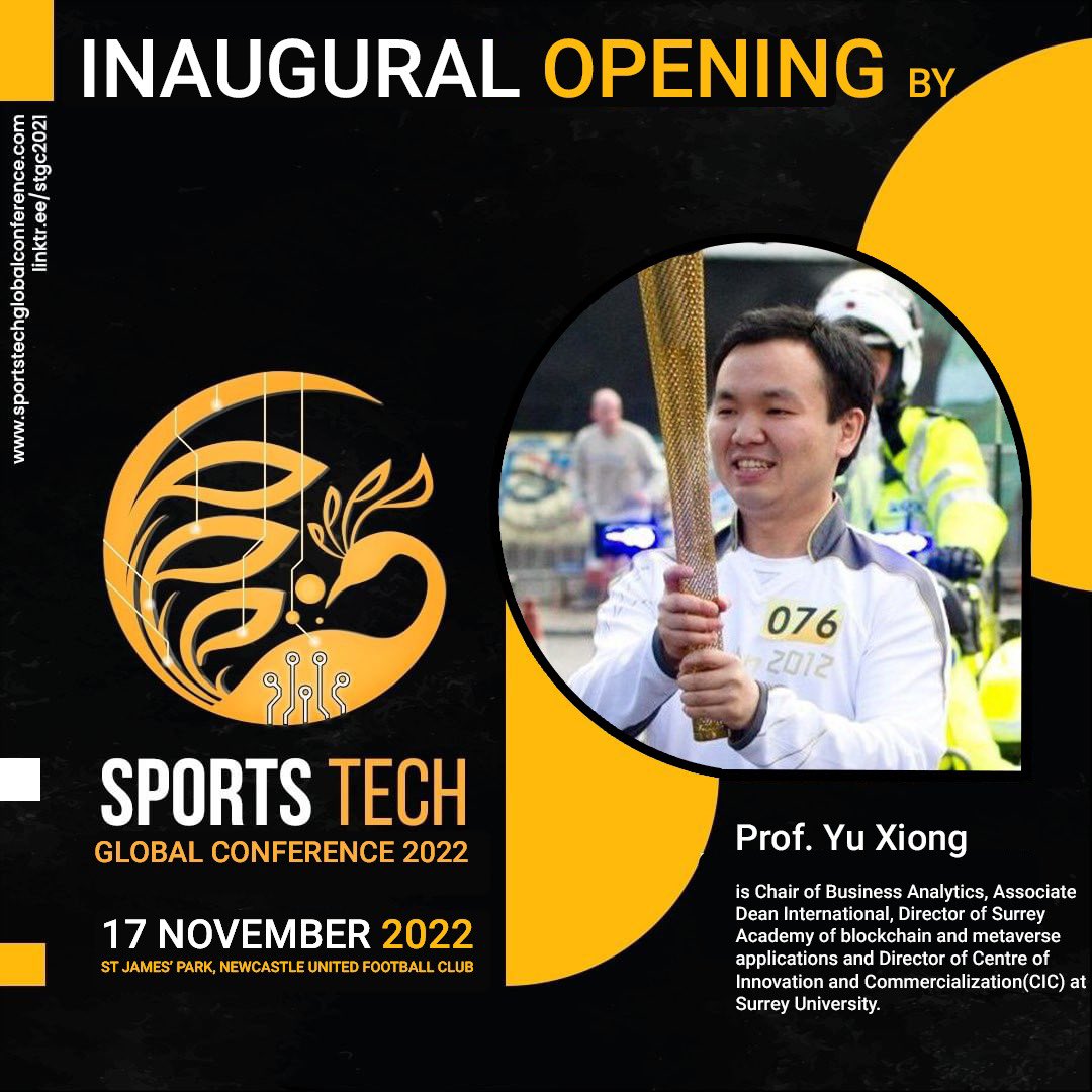We are pleased to announce that Professor Yu Xiong will be cutting the inaugural ribbon on the 17th of November at our Conference!

We are extremely honoured to have him joining us on the day.
 
“We create the experience, you write your own story”
 
#STGC2021 #sportstech