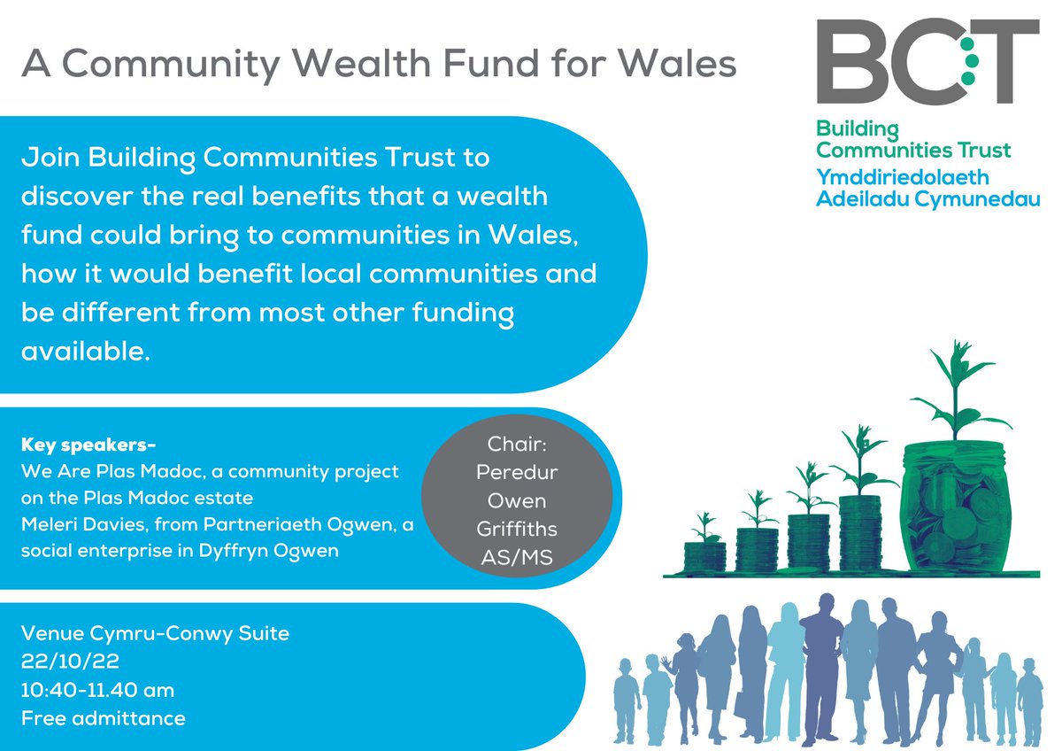 We want a Community Wealth Fund for Wales. We’d love to see as many people as possible so please share this with your networks! @RhysOwenThomas @Sioned_W @Heledd_Plaid @FletcherPlaid @siangwenfelin