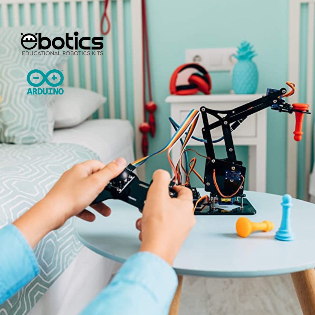 ebotics's tweet photo. 💡 Construye tu propio brazo robótico programable con joystick.

✅ Amplía tus conocimientos de #robóticaeducativa y programación con el kit  brazo robótico programable con @arduino Arm Robot de #Ebotics. 

+ INFO: https://t.co/cPDnbtTJ4u

#eboticseducacion #STEAM #EducacionSTEAM https://t.co/3gUist7xKe