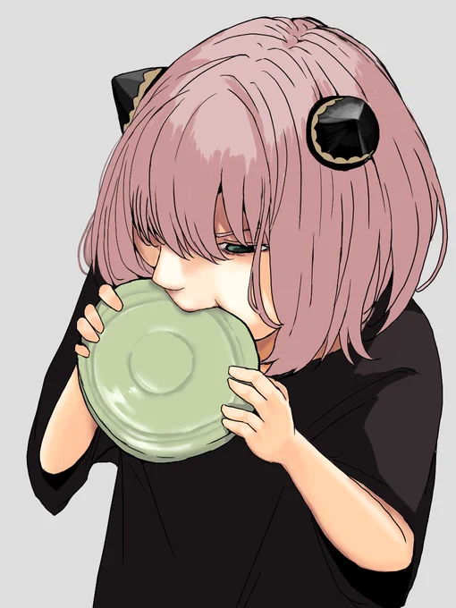 フリスビーを喰らうアーニャ#イラスト 
