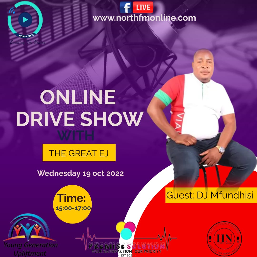 Online Drive Show at North FM Online Radio with EJ. <a href="/Xivandekani1/">Tumi Trevor Magomani</a> <a href="/CoachPfumy/">Pfumy Colby Ngobeni</a> <a href="/Xihluke_10/">Xihluke Premise</a>