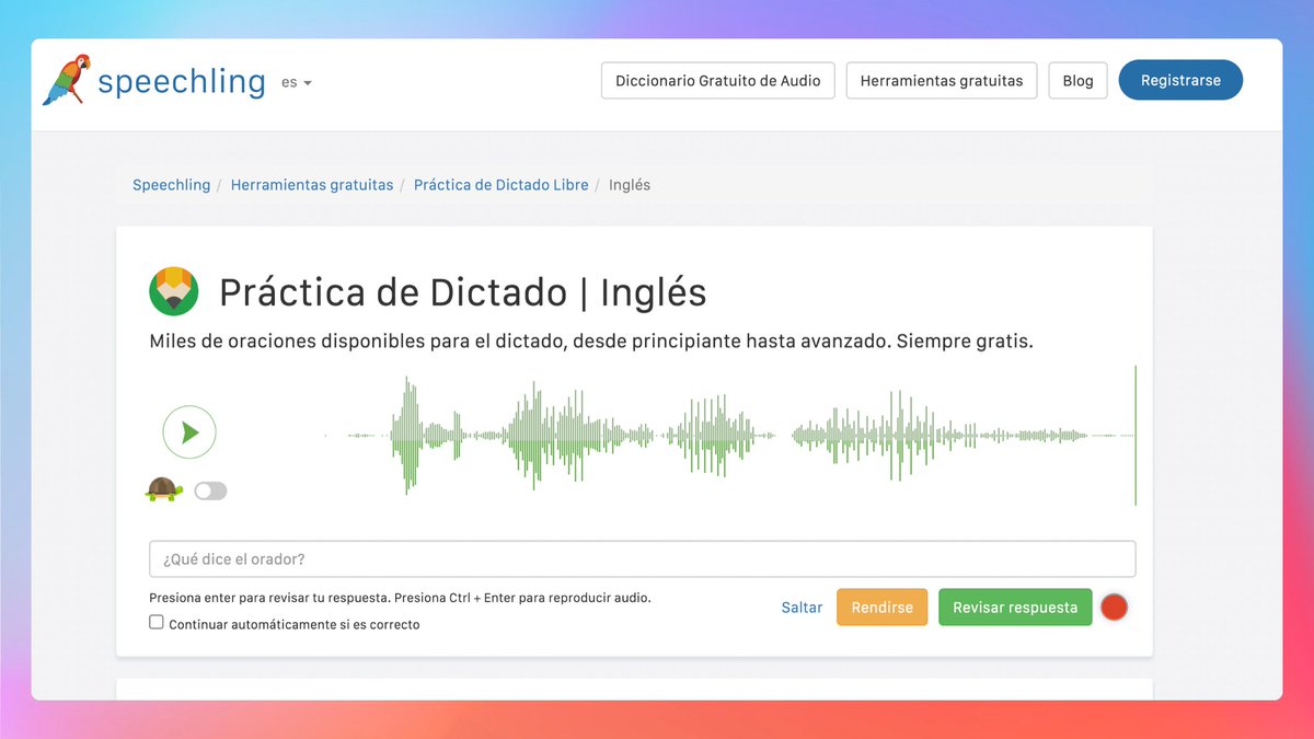 midudev's tweet photo. SPEECHLING

Plataforma de aprendizaje de idiomas sin fines de lucro enfocada en mejorar el speaking.

GRATIS hasta 35 lecciones al mes.

➡️ https://t.co/4D2kkuQDDP https://t.co/lJIbK0wsTk