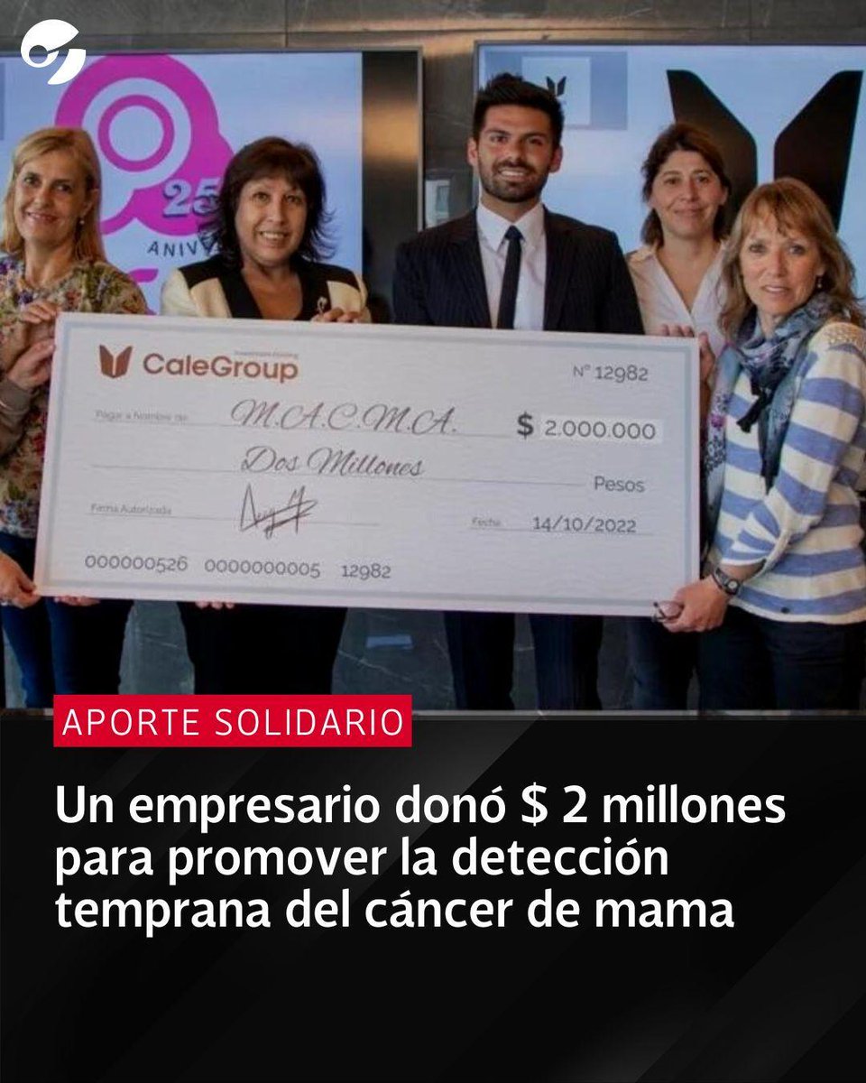 clarincom's tweet photo. El presidente y CEO de CaleGroup, Augusto Marini, participó de una jornada junto a la presidenta del Movimiento Ayuda Cáncer de Mama y se comprometió con un aporte solidario.

📲 Más información en https://t.co/hOQm1jFlTi https://t.co/QFihzEUnGs