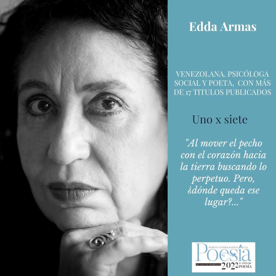 ALopez_Ortega's tweet photo. La poeta venezolana Edda Armas invitada al Festival de Poesía de Santo Domingo… https://t.co/3rp5jI7i7r