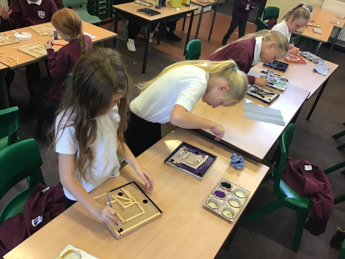 Our Roman style marble mazes are coming along nicely. We have been smart by using Colours that the Romans were fond of. ⁦@NewEarswickPS⁩