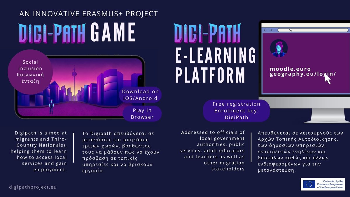 opinionact's tweet photo. 💥💥DIGI Path Μοοdle –📌 e-Learning Platform
Are you an officer of the Local Authorities – Municipalities❓
Are you an educator, a VET teacher for adults education or interested on migration on multand inter-culturalism❓
✨✨Free registration: https://t.co/pyMkAP5miL https://t.co/KAuO7nYwXK