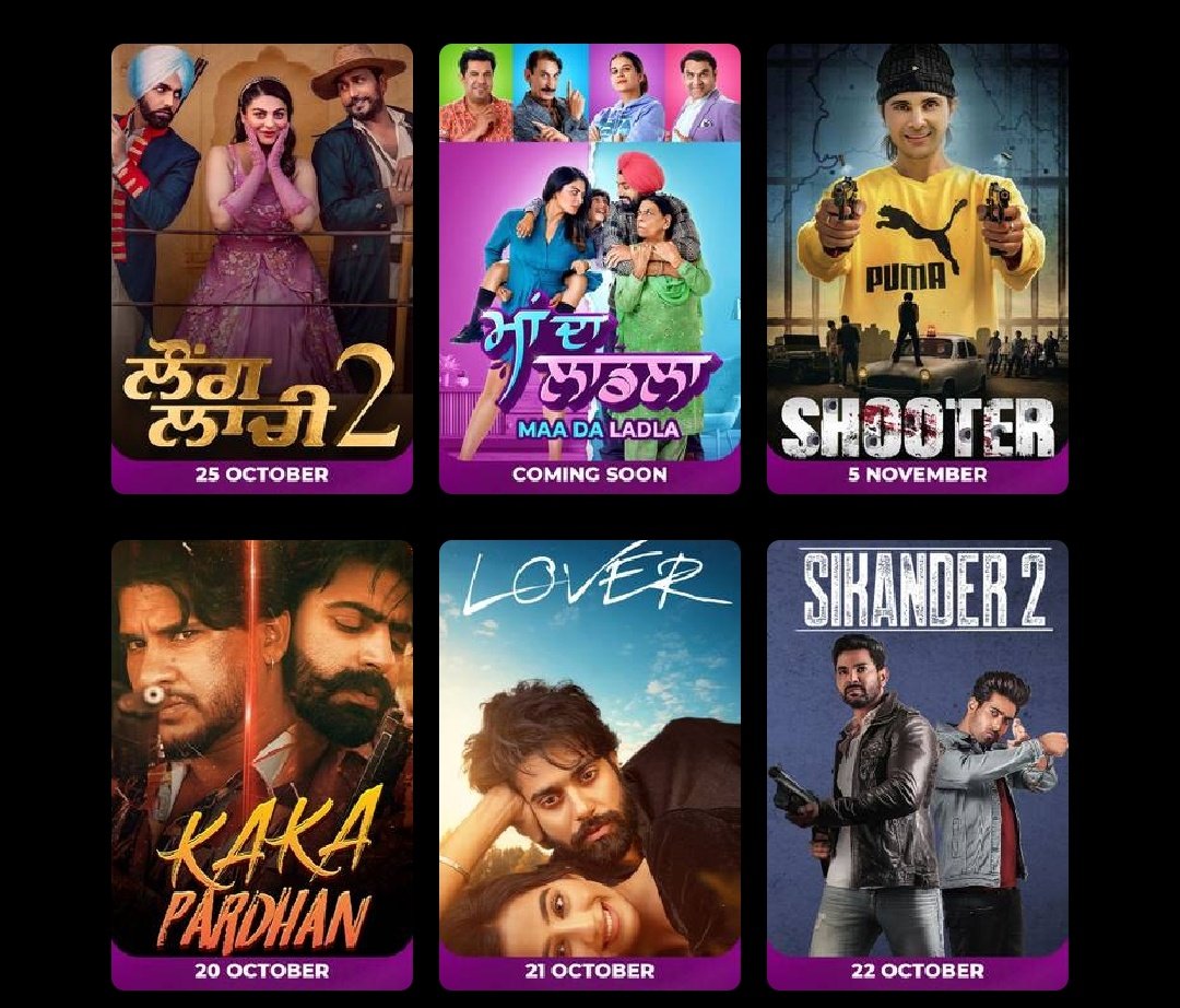 CinemaRareIN's tweet photo. Coming Soon on @chaupaltv..
Punjabi films and series..
#KakaPradhan - 20th Oct
#Lover - 21st Oct
#Sikander2 - 22nd Oct
#JattBrothers - 23rd Oct
#TheGangalandInMotherland S1 - 24th Oct
#LaungLaachi2 - 25th Oct
#Shooter - 5th Nov https://t.co/5Winyt1zT7