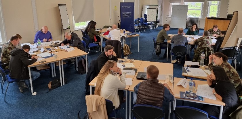 DCAF_Geneva's tweet photo. Another great day at the Security & Justice Governance and Reform course hosted by #UNTSI in support of the int’l community’s #SSGR work. Today we discussed accountability with guest speaders from @dcaf_business. #IPGMs #SSGR @defenceforces @dfatirl @goc_dftc @IRLDeptDefence https://t.co/Beq7EtoU9j