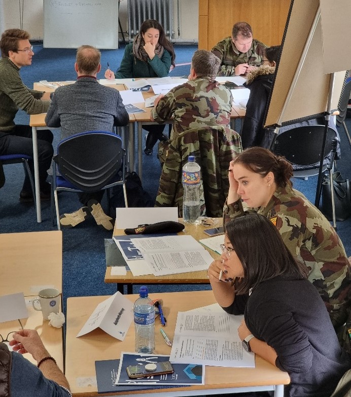 DCAF_Geneva's tweet photo. Another great day at the Security & Justice Governance and Reform course hosted by #UNTSI in support of the int’l community’s #SSGR work. Today we discussed accountability with guest speaders from @dcaf_business. #IPGMs #SSGR @defenceforces @dfatirl @goc_dftc @IRLDeptDefence https://t.co/Beq7EtoU9j