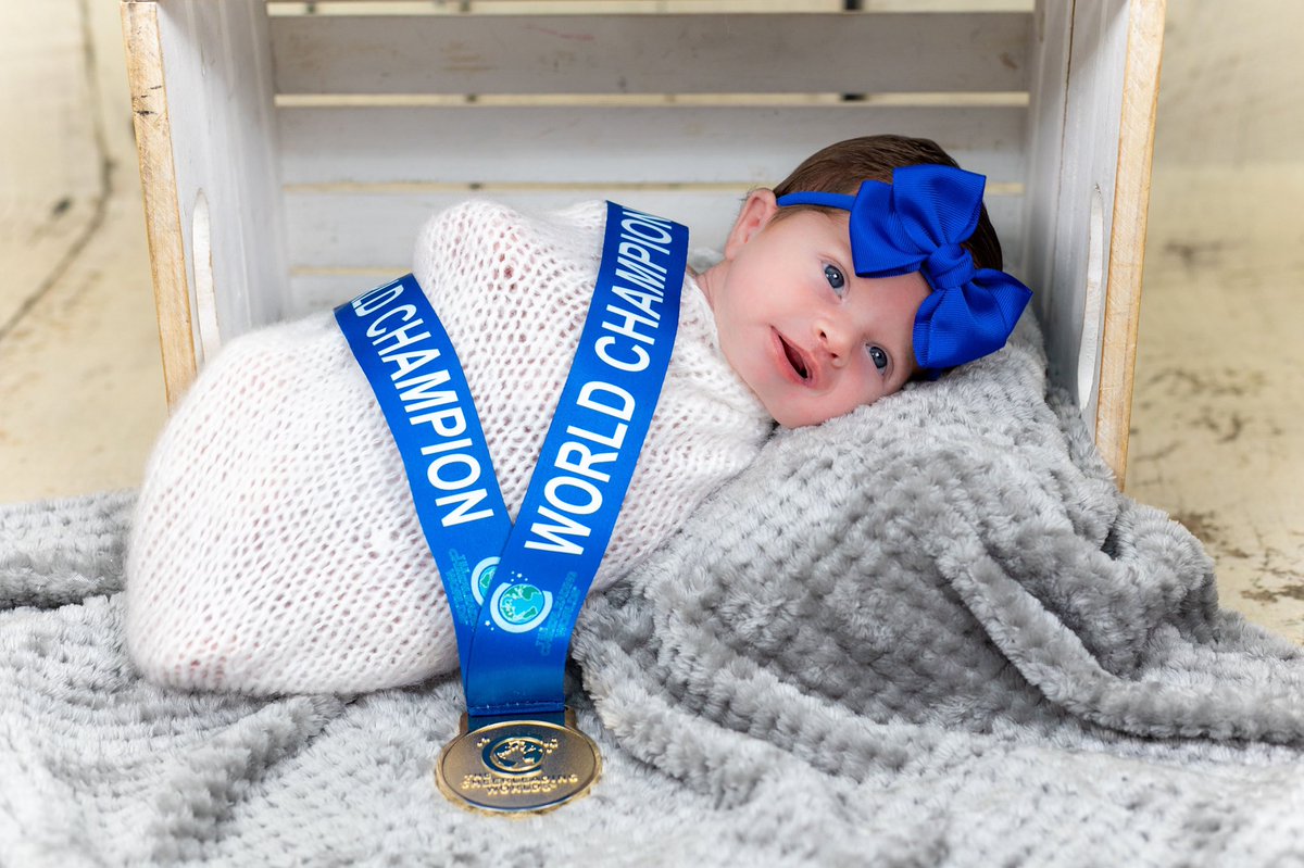 MeeshCoppola's tweet photo. The littlest world champ there ever was 🥇💙 https://t.co/CnSNNVNxf3