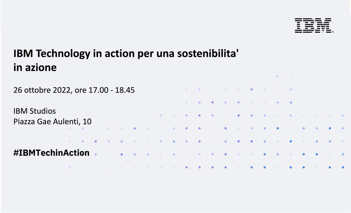 IBMItalia's tweet image. 🌍 Il 26 ottobre vi aspettiamo a #IBMTechinAction per una #sostenibilita&apos; in azione

🚀 Scopriremo perché la tecnologia è fondamentale per affrontare con successo le opportunità legate al tema della sostenibilità

👉 Per registrarsi: ibm.co/3TByN5N