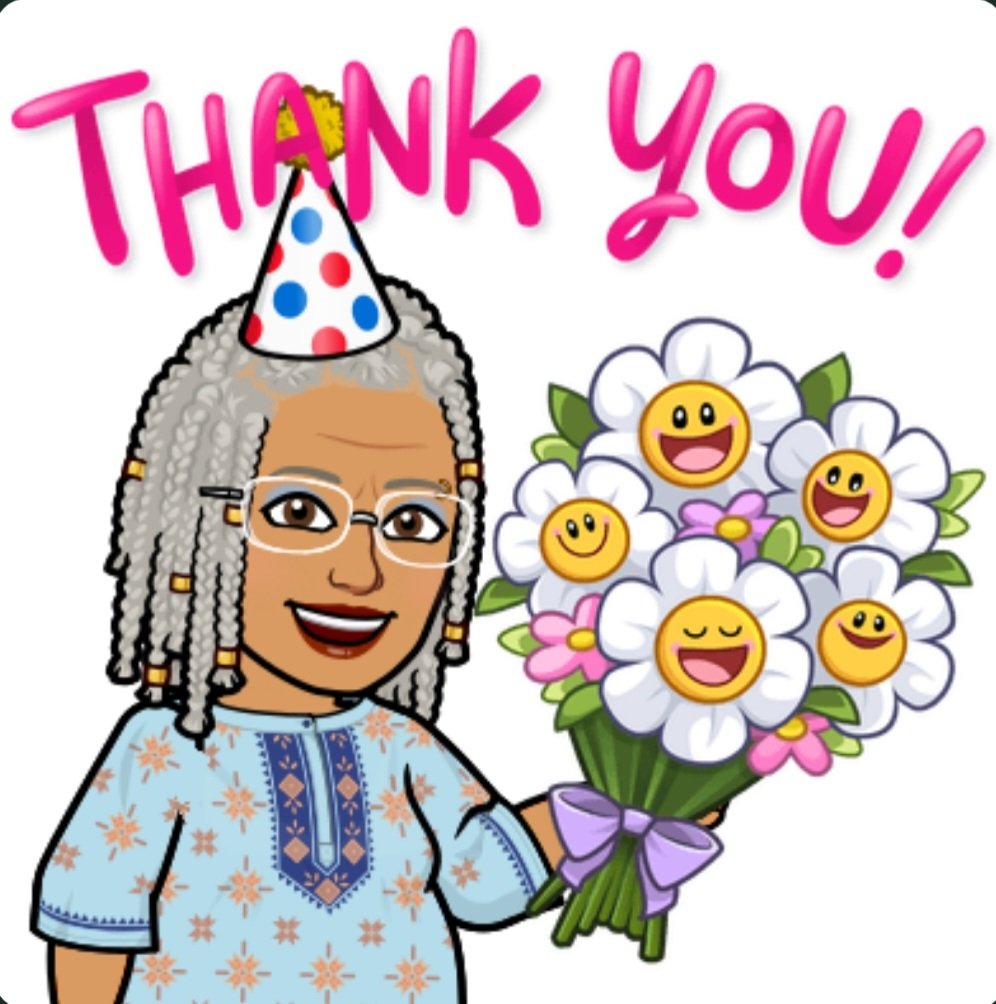 Your responses to my 70th Birthday have been magnificent 🎉
I've been blessed to have each of you share in my life's journey. 
God, grant me the serenity
to accept the things I cannot change,
the courage to change the things I can,
and the wisdom to know the difference.👣🙏🏾