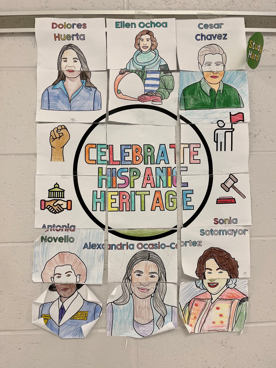 pond_road's tweet photo. PRMS students celebrated Hispanic Heritage Month by learning about contributions by Hispanic Americans in the USA, decorating the hallways with collaborative murals and a dose of Hispanic history trivia during the morning announcements! @RvilleProud @pond_road #RvilleProud https://t.co/JnRJEBK6ci