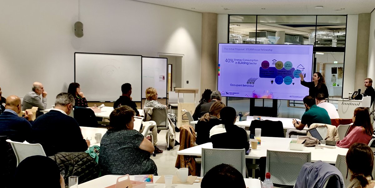 STEAMhouseUK's tweet photo. Fascinating talk from Elham Del Zendeh at #STEAMconf22 this afternoon.
The Story Futures Project combined storytelling with immersive technology to create a gamified VR testing range for best-practice energy usage. It won many plaudits at the New European Bauhaus expo this year. https://t.co/Fp5z4uZ5iS