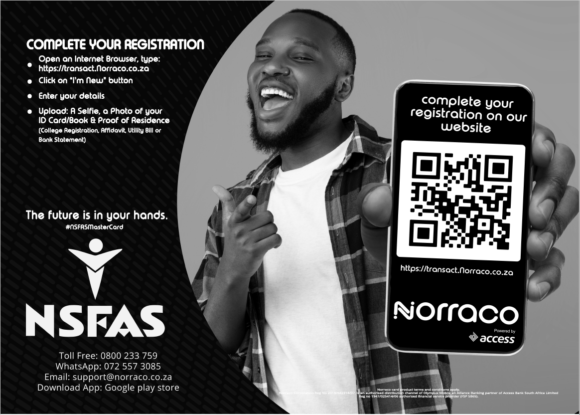 Hey Vhembe College students, quickly make your way to Shingwedzi campus as the Norraco team is there to assist you onboard to the new NSFAS Mastercard. 

#NSFASMasterCard 
#NSFAS2023
