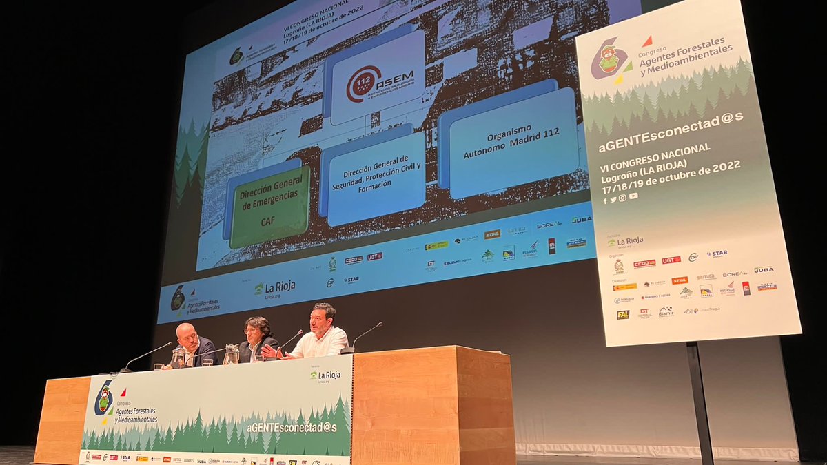 112cmadrid's tweet photo. Jornada final del @6cafmalarioja2022
con la participación de #AgentesForestalesCM en la mesa sobre mujeres en los servicios forestales y del Director de Emergencias de #ASEM112, Pedro Ruiz, sobre modelos de organización.
Balance muy positivo de las jornadas.
#AgentesConectados https://t.co/yshu53D9lL