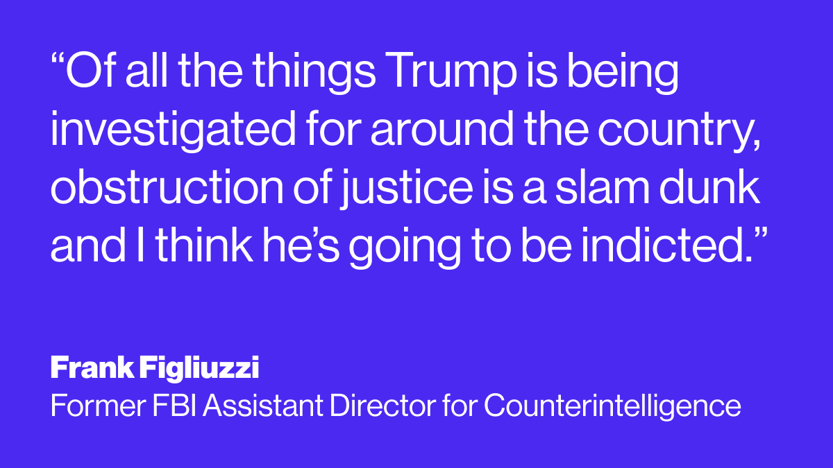 “I don’t see why a charge of obstruction of justice couldn’t be filed by the end of the year,” says Frank Figliuzzi, former FBI assistant director for counterintelligence trib.al/f3d6E8U