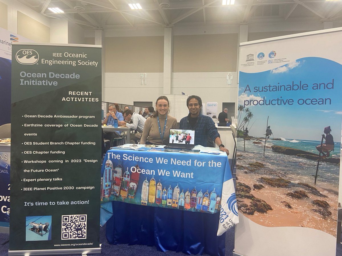 😃We are having a great time at the @OCEANS_Conf !💬 If you’re around don’t miss the chance to visit our booth and discover opportunities on how to co-design and co-deliver sustainable & concrete solutions in the #OceanDecade. 🌊👉 bit.ly/3UFrbR9 #OCEANS2022