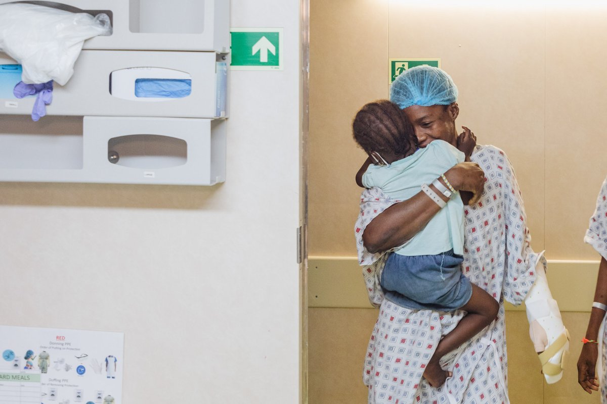 While recovering from surgery on the #AfricaMercy, Coumba received the greatest gift of all when her daughter Assatou came to visit. She couldn't help herself from giving her little girl the longest hug. #GlobalHealth #GlobalSurgery #MercyShips
